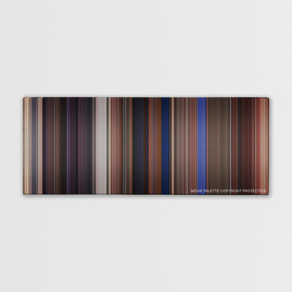 Chasing Amy color palette canvas print: thousands of thin vertical stripes of color