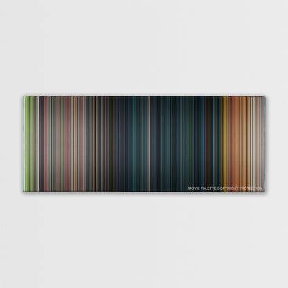 Snakes on a Plane color palette canvas print: thousands of thin vertical stripes of color