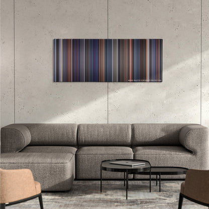 Brazil color palette canvas on a concrete wall above a gray sectional sofa