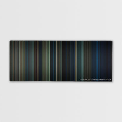 Into the Woods color palette canvas print: thousands of thin vertical stripes of color