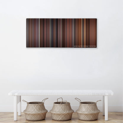 Hoosiers color palette canvas above a white bench with three woven baskets