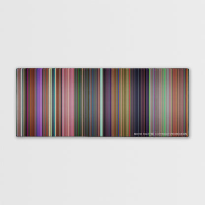 Alice in Wonderland color palette canvas print: thousands of thin vertical stripes of color