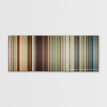 Mr. Right color palette canvas print: thousands of thin vertical stripes of color