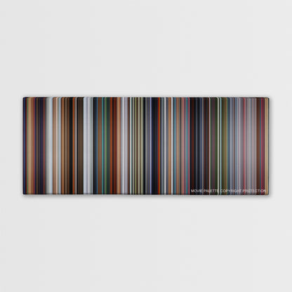 The Incredibles color palette canvas print: thousands of thin vertical stripes of color