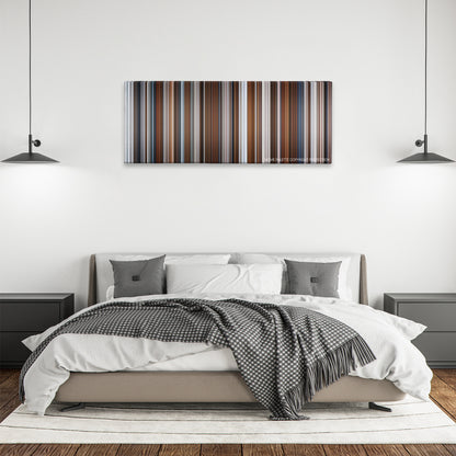 Grumpy Old Men color palette canvas above a bed, between two black pendant lamps