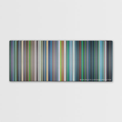 Ghost in the Shell color palette canvas print: thousands of thin vertical stripes of color