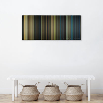 Real Steel color palette canvas above a white bench with three woven baskets