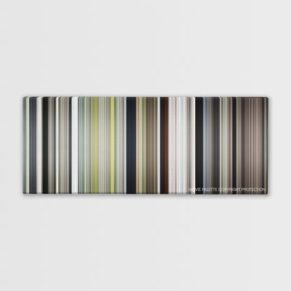 The Peanut Butter Falcon color palette canvas print: thousands of thin vertical stripes of color