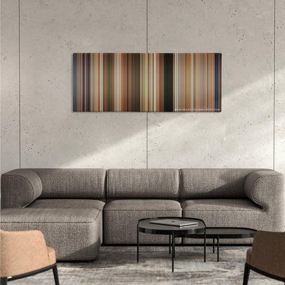 Sweet Home Alabama color palette canvas on a concrete wall above a gray sectional sofa