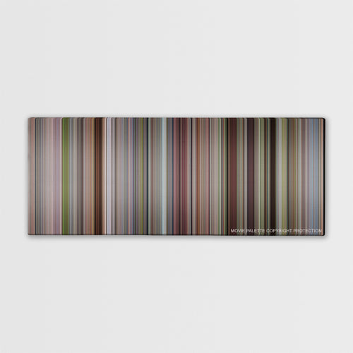 A Simple Favor color palette canvas print: thousands of thin vertical stripes of color