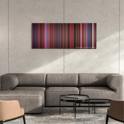 The Great Mouse Detective color palette canvas on a concrete wall above a gray sectional sofa
