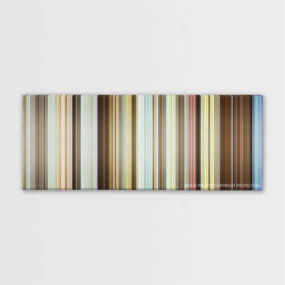 Sing Street color palette canvas print: thousands of thin vertical stripes of color