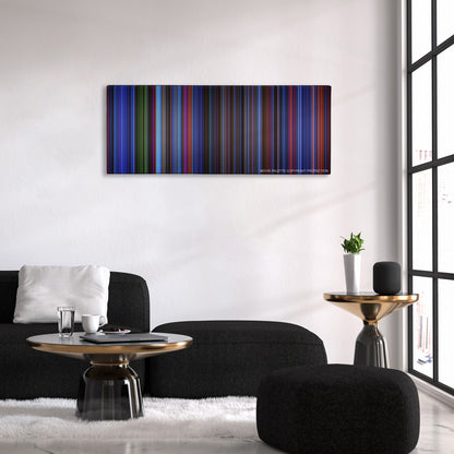 Batman & Robin color palette canvas above a black sofa with a gold-topped table