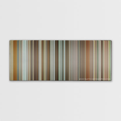 The Invention of Lying color palette canvas print: thousands of thin vertical stripes of color