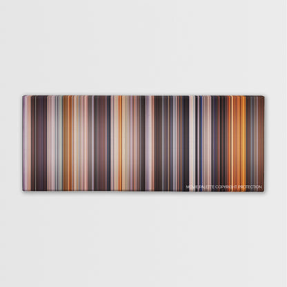 Backdraft color palette canvas print: thousands of thin vertical stripes of color