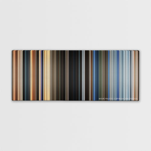 The Old Guard color palette canvas print: thousands of thin vertical stripes of color