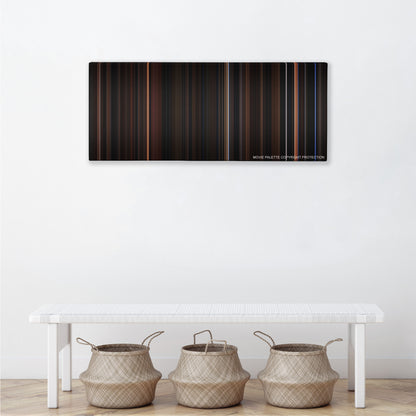 Interview with the Vampire: The Vampire Chronicles color palette canvas above a white bench with three woven baskets