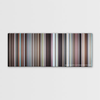 Harold and Maude color palette canvas print: thousands of thin vertical stripes of color