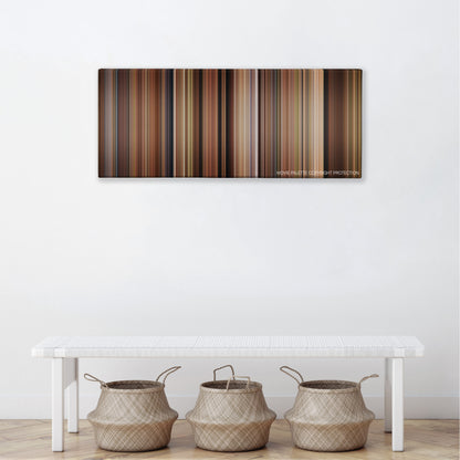 Under the Tuscan Sun color palette canvas above a white bench with three woven baskets