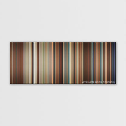Going the Distance color palette canvas print: thousands of thin vertical stripes of color