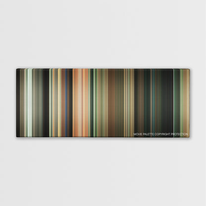 Away We Go color palette canvas print: thousands of thin vertical stripes of color