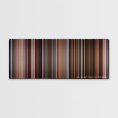 The Big Lebowski color palette canvas print: thousands of thin vertical stripes of color