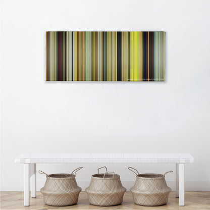 Kong: Skull Island color palette canvas above a white bench with three woven baskets