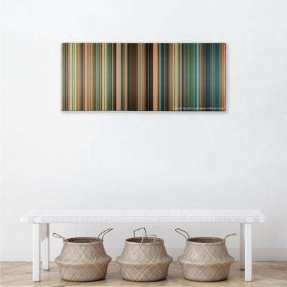 Kick-Ass 2 color palette canvas above a white bench with three woven baskets