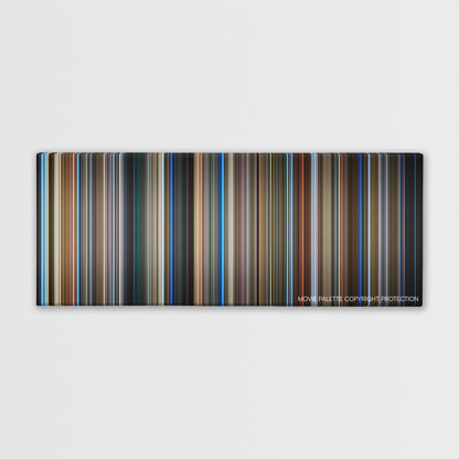 Three Colors: Blue color palette canvas print: thousands of thin vertical stripes of color