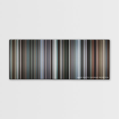 Three Colors: White color palette canvas print: thousands of thin vertical stripes of color