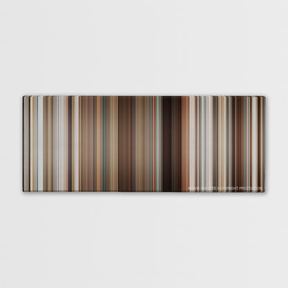 Stranger Than Fiction color palette canvas print: thousands of thin vertical stripes of color