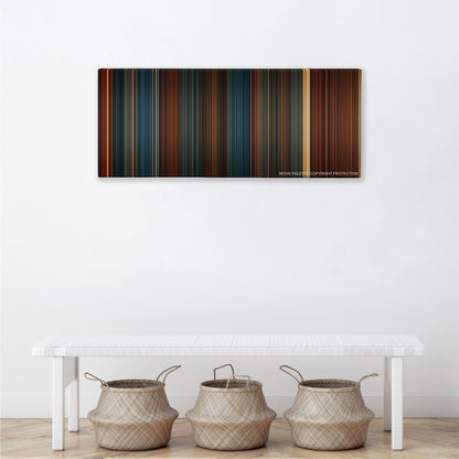 Hellboy II: The Golden Army color palette canvas above a white bench with three woven baskets
