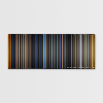 Bad Boys color palette canvas print: thousands of thin vertical stripes of color