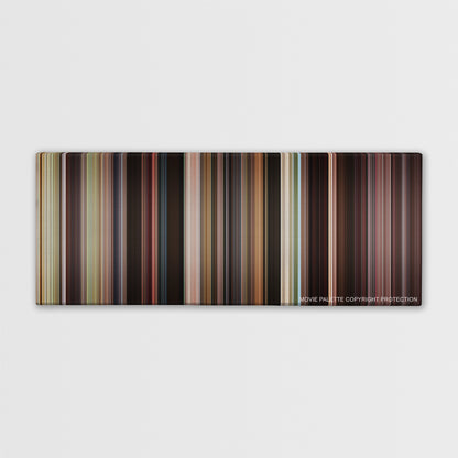 The Karate Kid color palette canvas print: thousands of thin vertical stripes of color