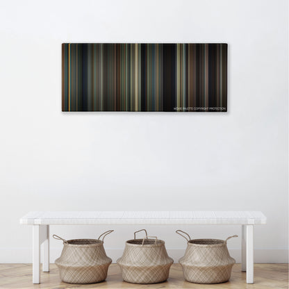 The Hundred-Foot Journey color palette canvas above a white bench with three woven baskets