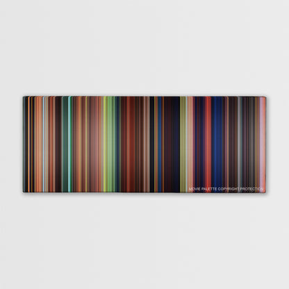Tangled color palette canvas print: thousands of thin vertical stripes of color