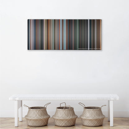 Fantastic 4: Rise of the Silver Surfer color palette canvas above a white bench with three woven baskets