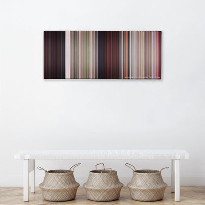 2 Fast 2 Furious color palette canvas above a white bench with three woven baskets