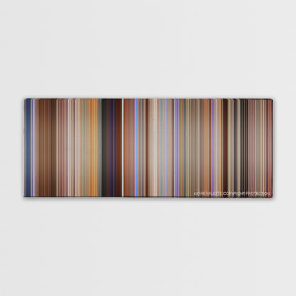 Anchorman: The Legend of Ron Burgundy color palette canvas print: thousands of thin vertical stripes of color