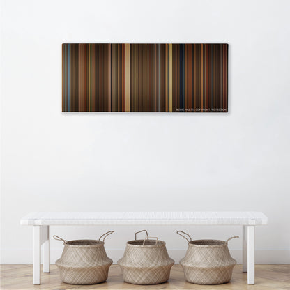 The Green Mile color palette canvas above a white bench with three woven baskets