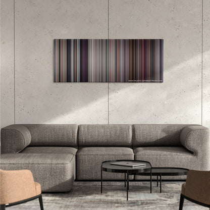 They Live color palette canvas on a concrete wall above a gray sectional sofa
