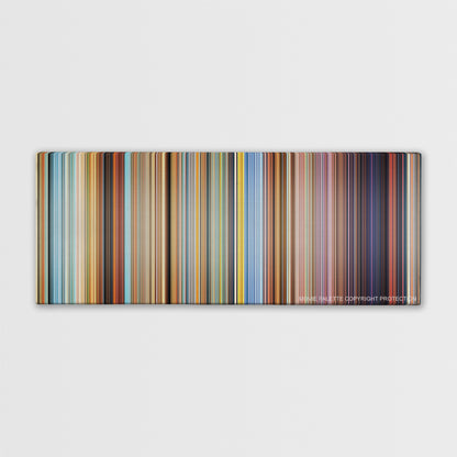 Nausicaa of the Valley of the Wind color palette canvas print: thousands of thin vertical stripes of color