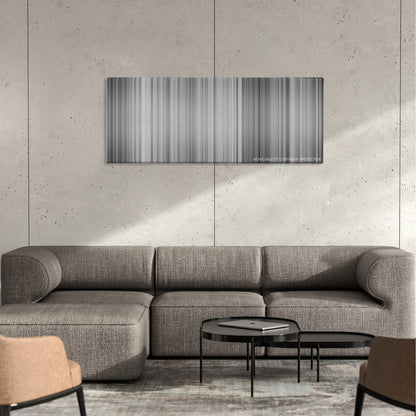 12 Angry Men color palette canvas on a concrete wall above a gray sectional sofa