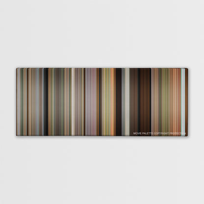 The Descendants color palette canvas print: thousands of thin vertical stripes of color