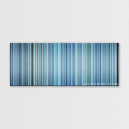 Escape Plan color palette canvas print: thousands of thin vertical stripes of color