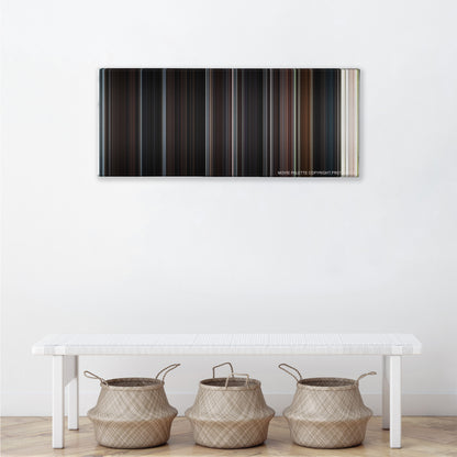 Road to Perdition color palette canvas above a white bench with three woven baskets