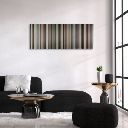Spotlight color palette canvas above a black sofa with a gold-topped table