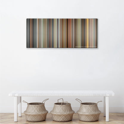 Crank color palette canvas above a white bench with three woven baskets