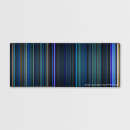 The Abyss color palette canvas print: thousands of thin vertical stripes of color