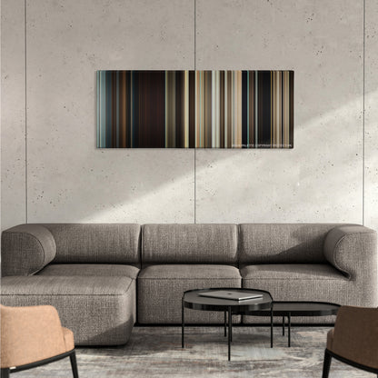 Where the Wild Things Are color palette canvas on a concrete wall above a gray sectional sofa